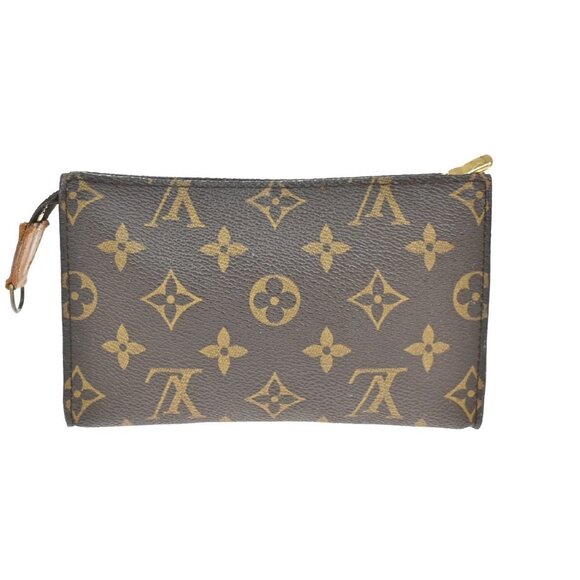 LOUIS VUITTON Logo BUCKET PM Pouch Bag Monogram Leather Brown France - Picture 3 of 14